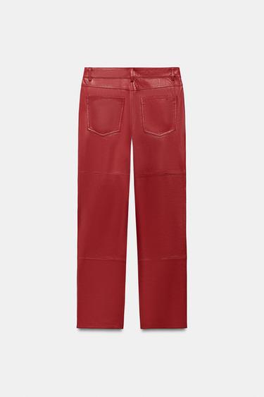 PANTALON 100% CUIR ZW COLLECTION ÉDITION LIMITÉE - Rouge de Zara - Image 5
