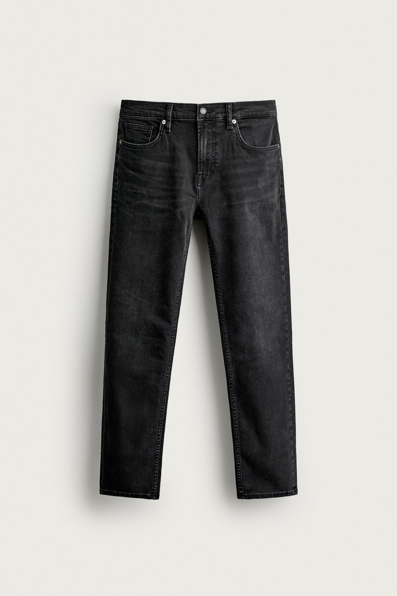 BASIC SLIM FIT JEANS — Charcoal