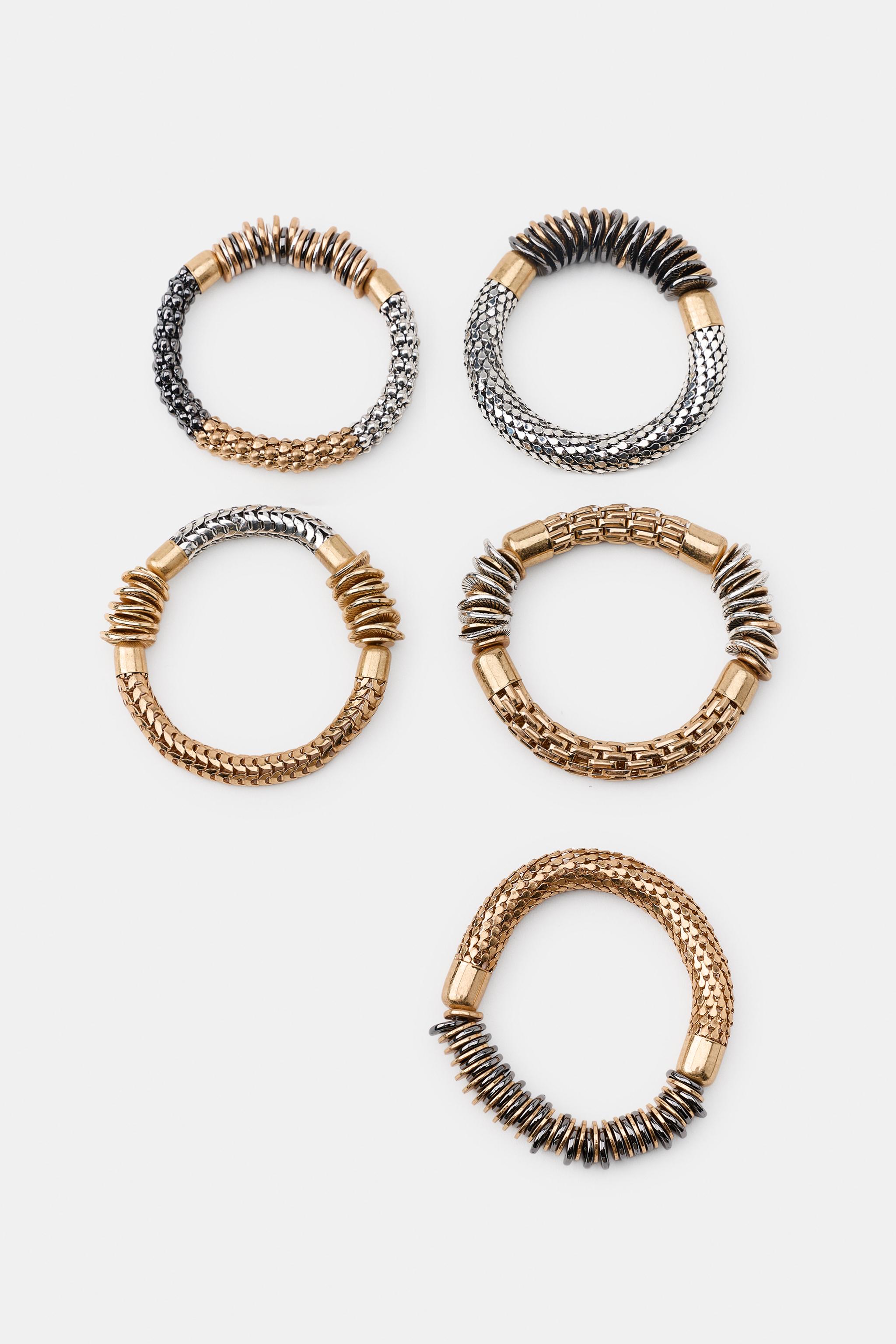 LOT DE 5 BRACELETS ÉLASTIQUES COMBINÉS