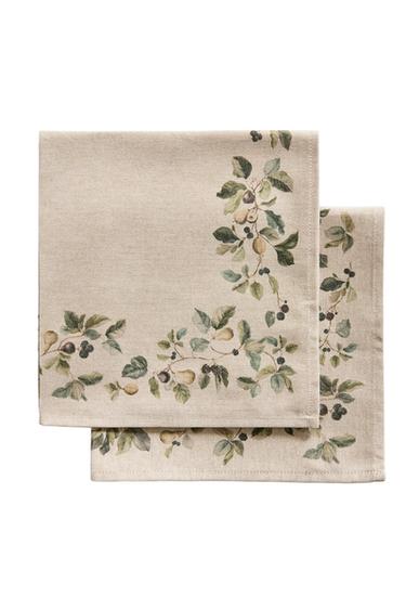 PACK OF FRUIT PRINT NAPKINS (PACK OF 2) - Greenish by Zara