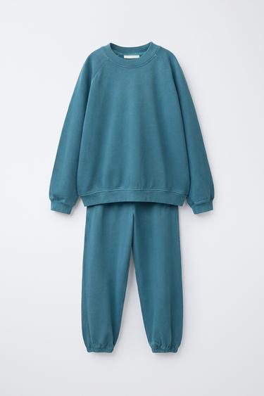 GARMENT DYE SWEATSHIRT AND JOGGERS SET - Blue by Zara