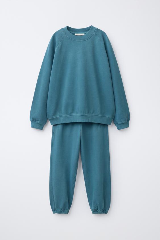 GARMENT DYE SWEATSHIRT AND JOGGERS SET - Blue de Zara - Imagen 0