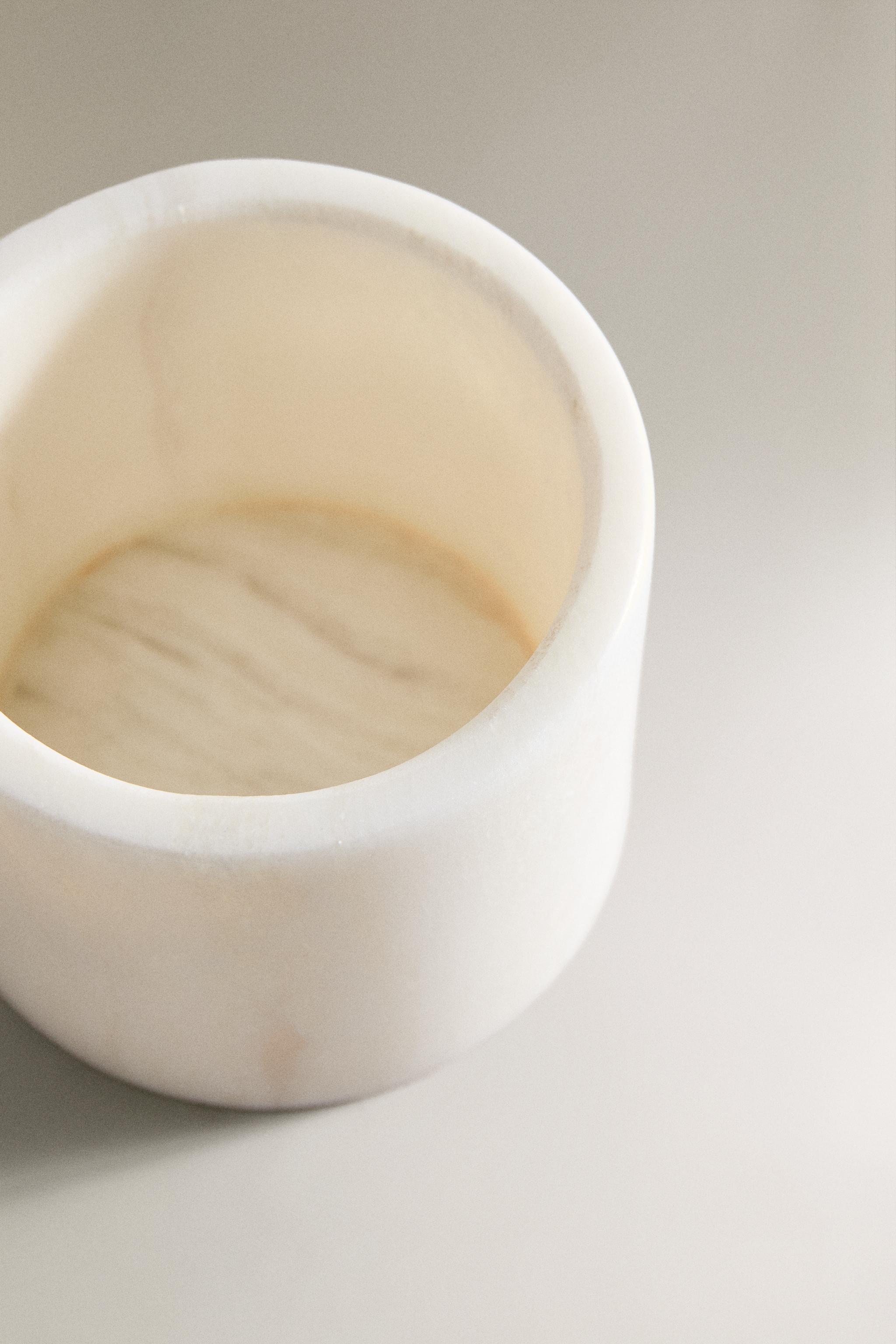 WHITE MARBLE BATHROOM JAR WITH LID
