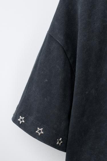 SHINY STAR T-SHIRT - Black by Zara - Image 3