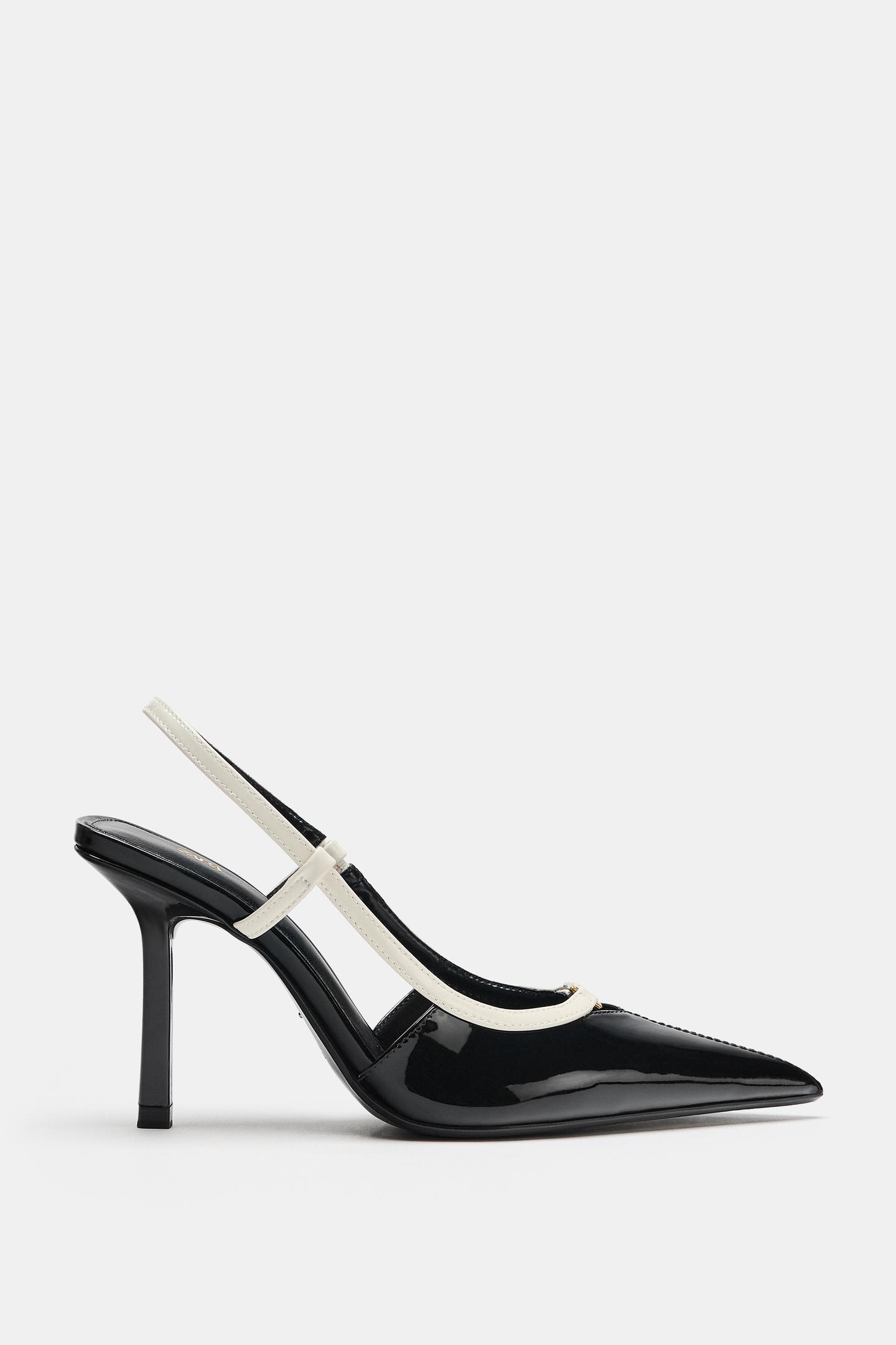 Женские туфли Zara Patent Effect Slingback, цвет: Разноцветный — фото 4