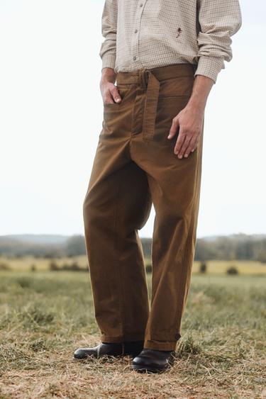 LIMITED EDITION STRUCTURED TROUSERS WITH BELT - Khaki by Zara - Image 1