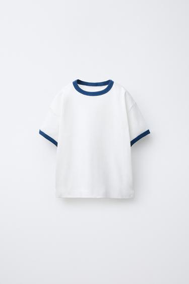 CAMISETA VIVOS CONTRASTE - Azul de Zara