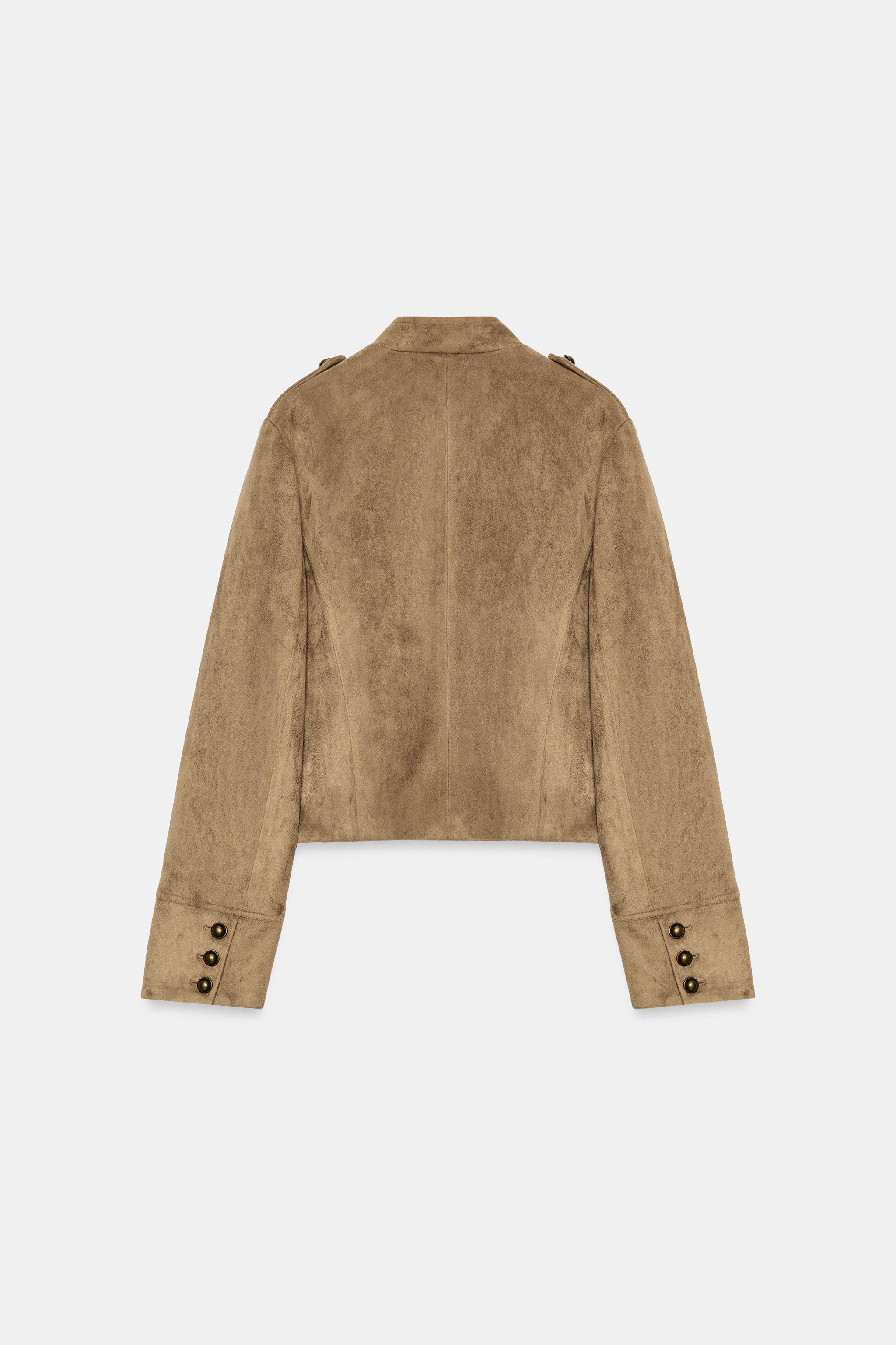 FAUX SUEDE FROG FASTENING JACKET