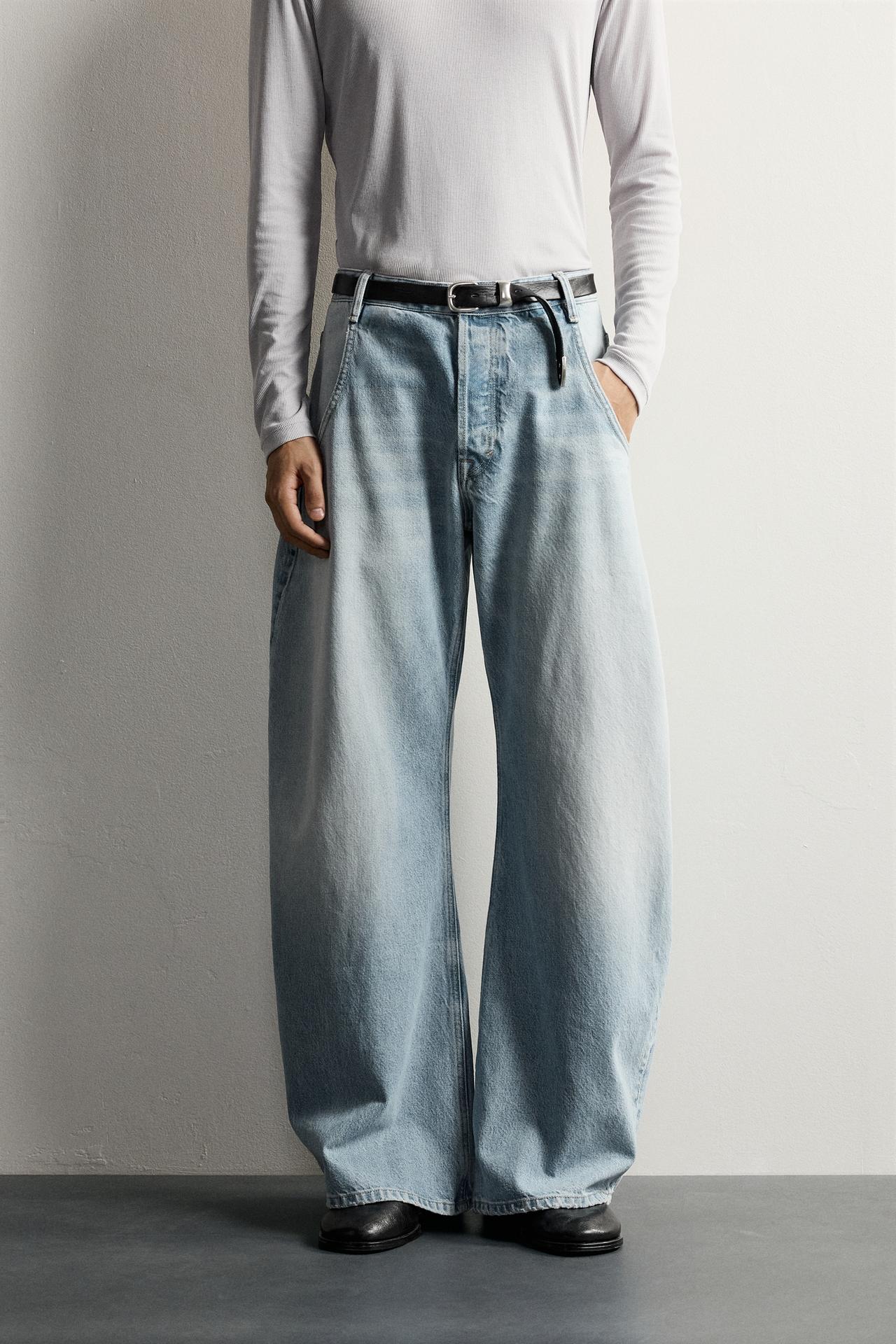 LOOSE BARREL FIT JEANS — Blue