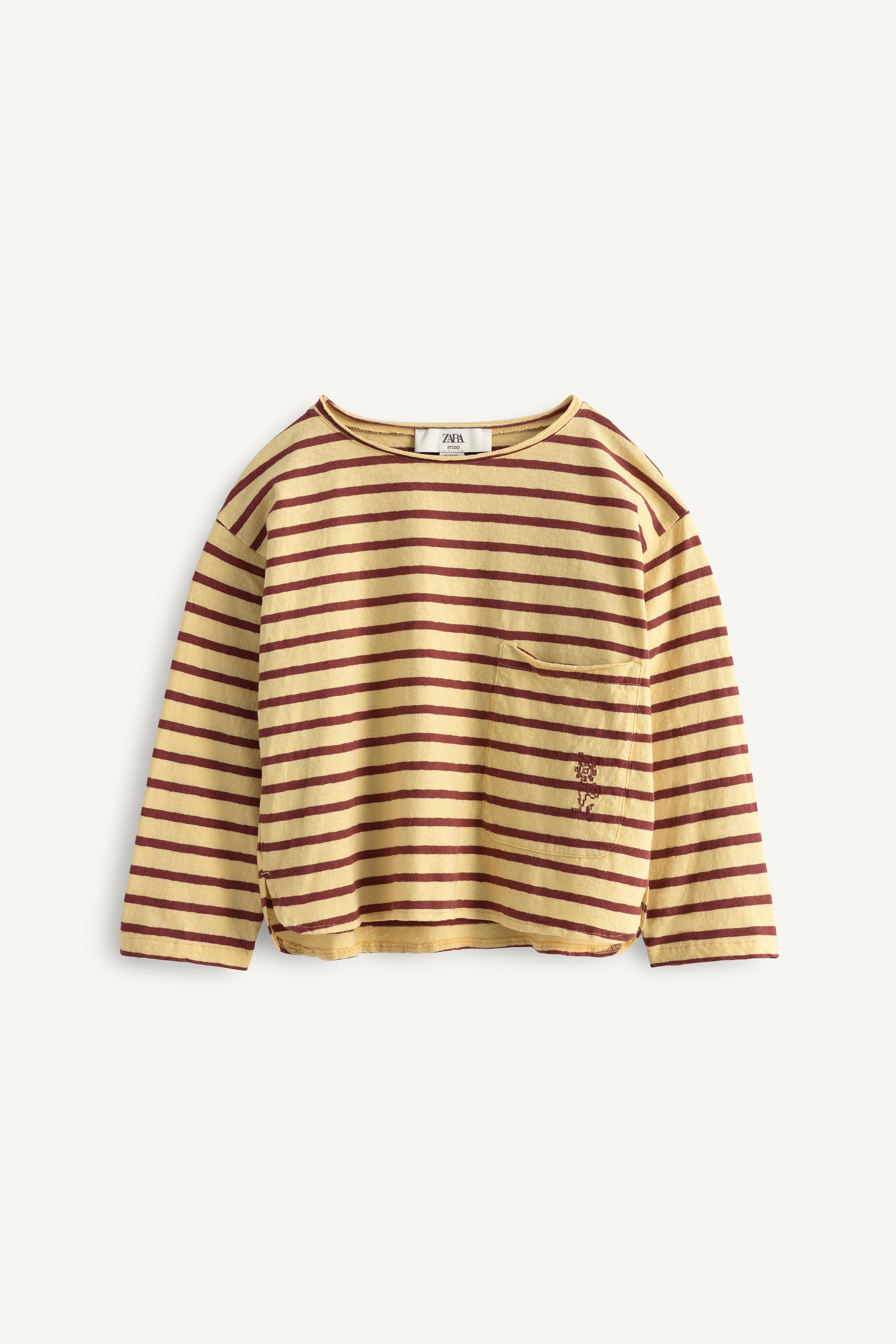 T-SHIRT À RAYURES FLEUR BRODÉE ÉDITION LIMITÉE