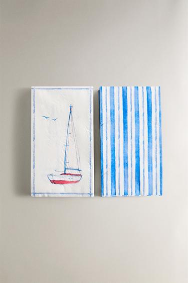PACK OF PAPER BOAT NAPKINS (30 UNITS) - Blue by Zara - Image 0
