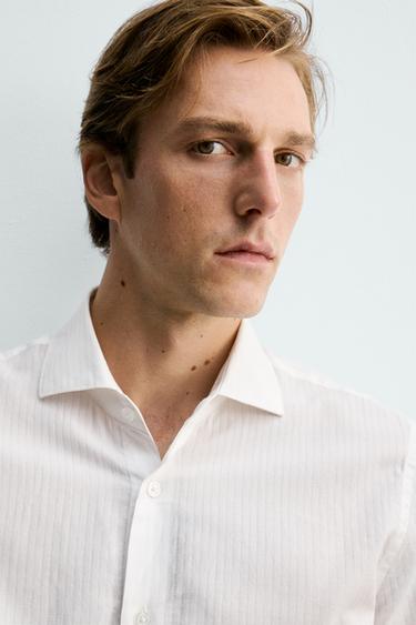 REGULAR FIT COTTON SHIRT - White by Zara - Image 5