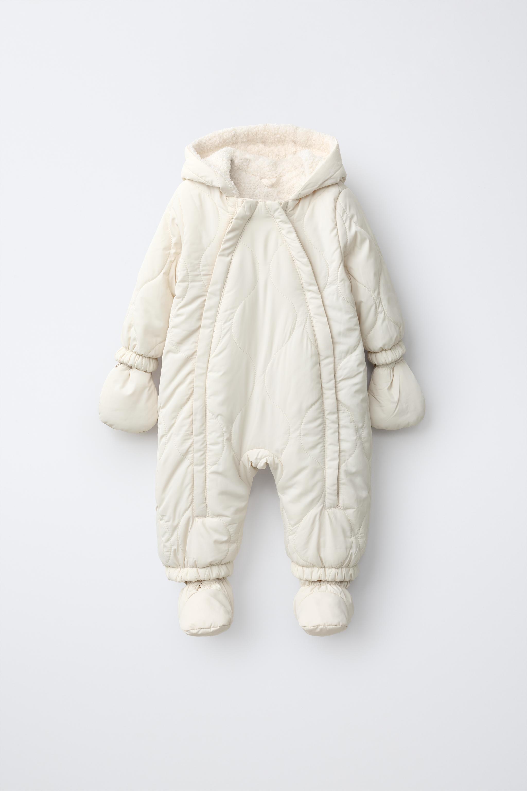 PADDED SHEARLING HOODIE JUMPSUIT - Ecru | ZARA United States