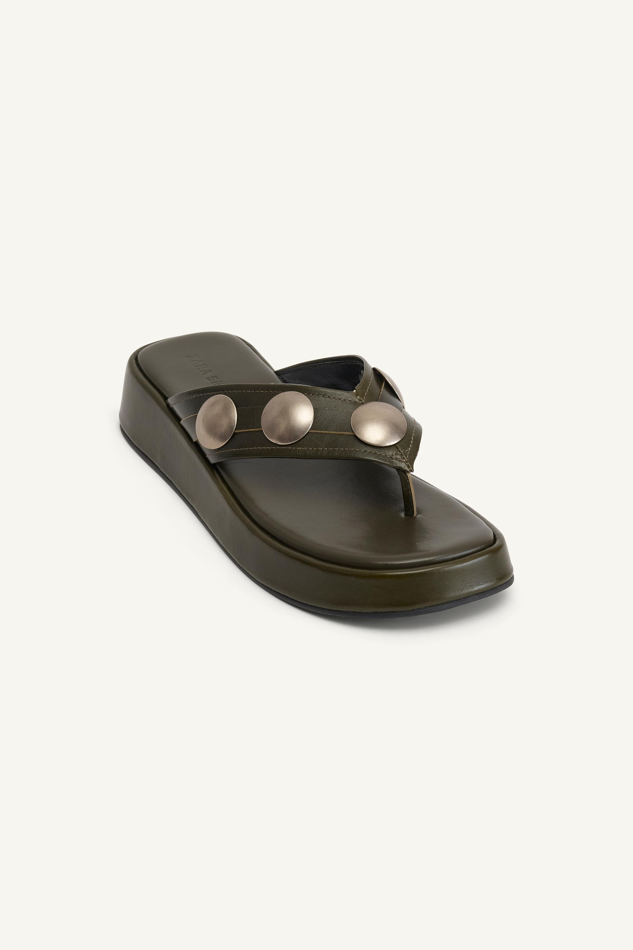 サンダル・ミュール ZARA SRPLS THNG LTHR STDD SNDLS 14 4606/510 ZARA SRPLS THNG LTHR STDD SNDLS 14 4606/510 (ZARA/サンダル