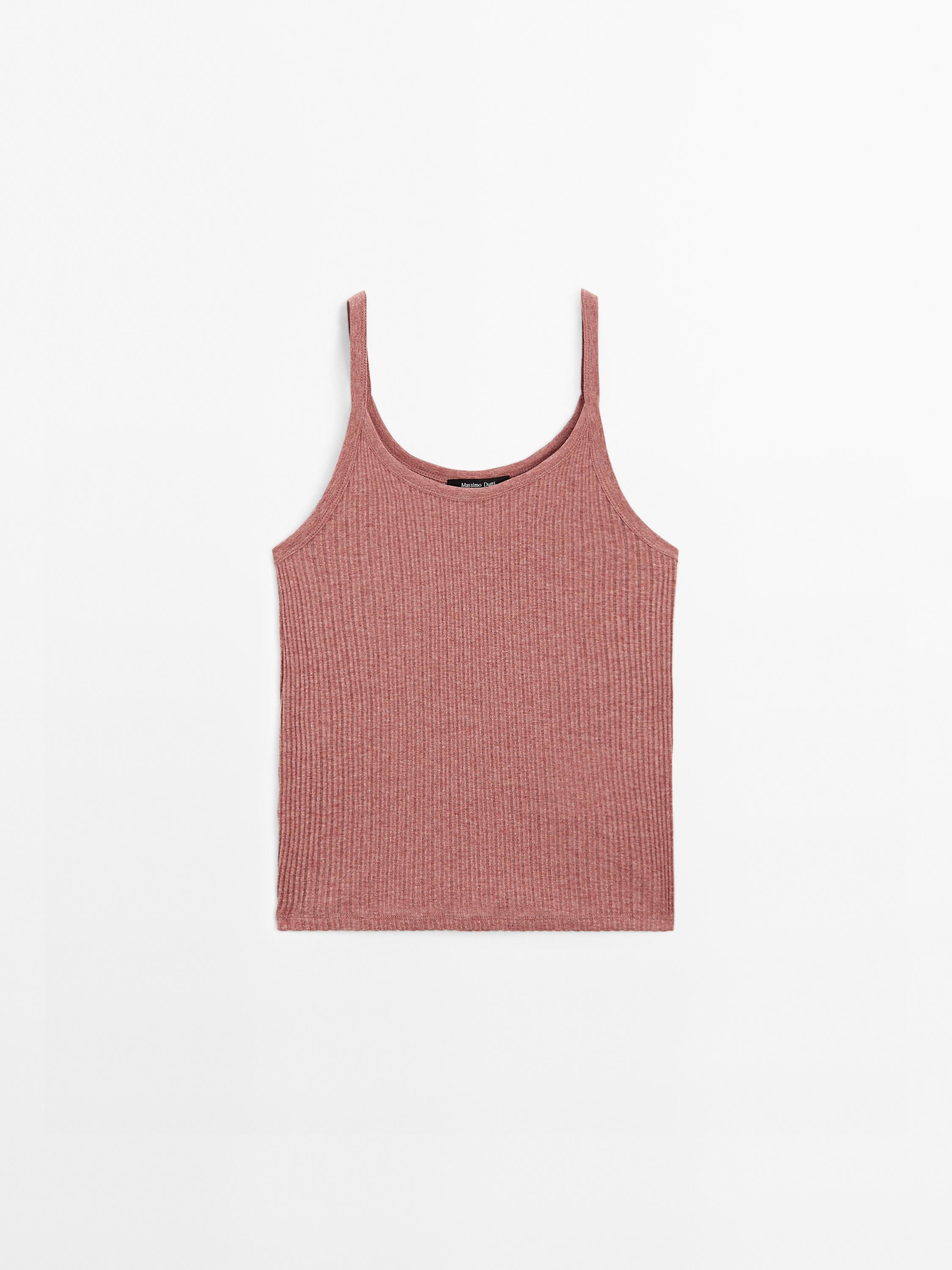 100% cotton marl strappy top