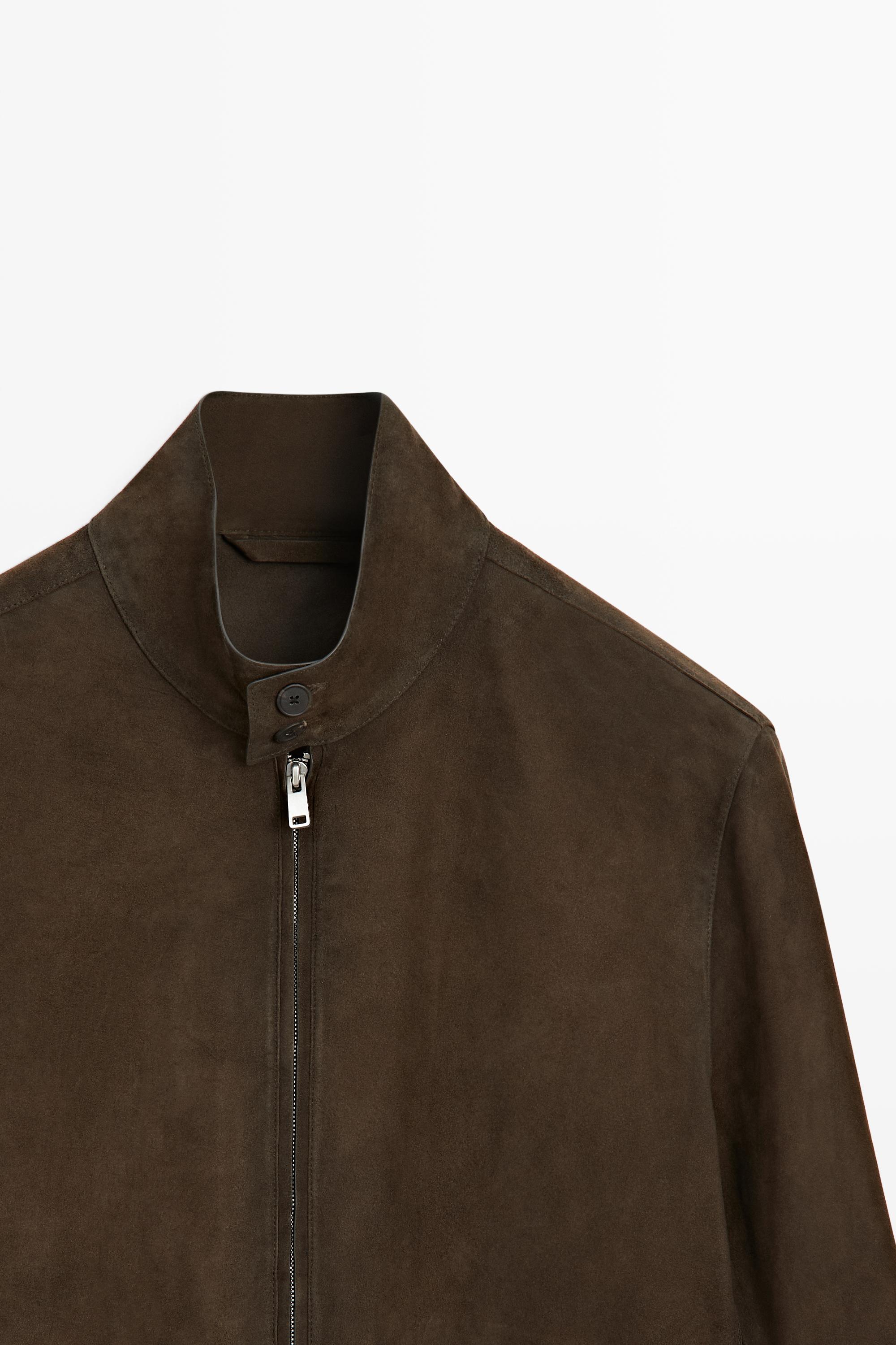 Veste en cuir finition daim