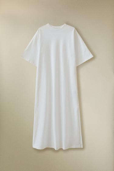 LONG COTTON NIGHTDRESS - White by Zara - Image 4