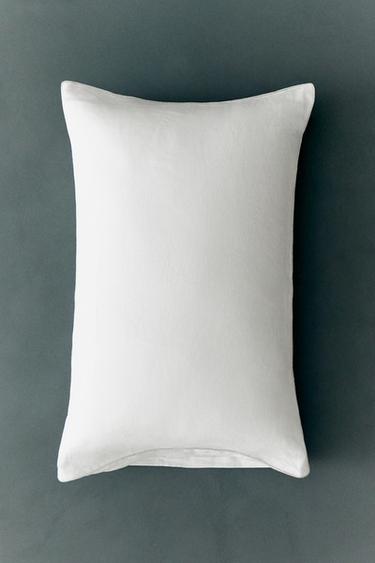Zara WASHED LINEN PILLOWCASE (160 GxM²) - White