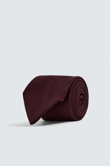 CORBATA ESTRUCTURA 100% LANA - Granate de Zara