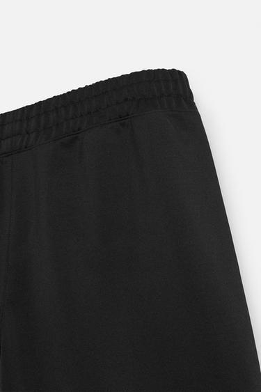 TECHNICAL STRIPE BERMUDA SHORTS - Black by Zara - Image 8