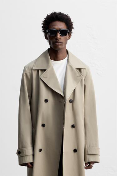 ロング丈撥水加工トレンチコート - モールグレー | ZARA Japan / 日本 