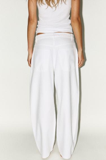 JEAN TRF BAGGY BALLOON TAILLE NORMALE - Blanc de Zara - Image 4