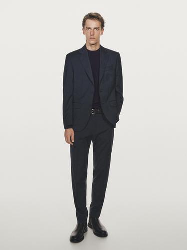 Zara Houndstooth suit trousers - Navy blue