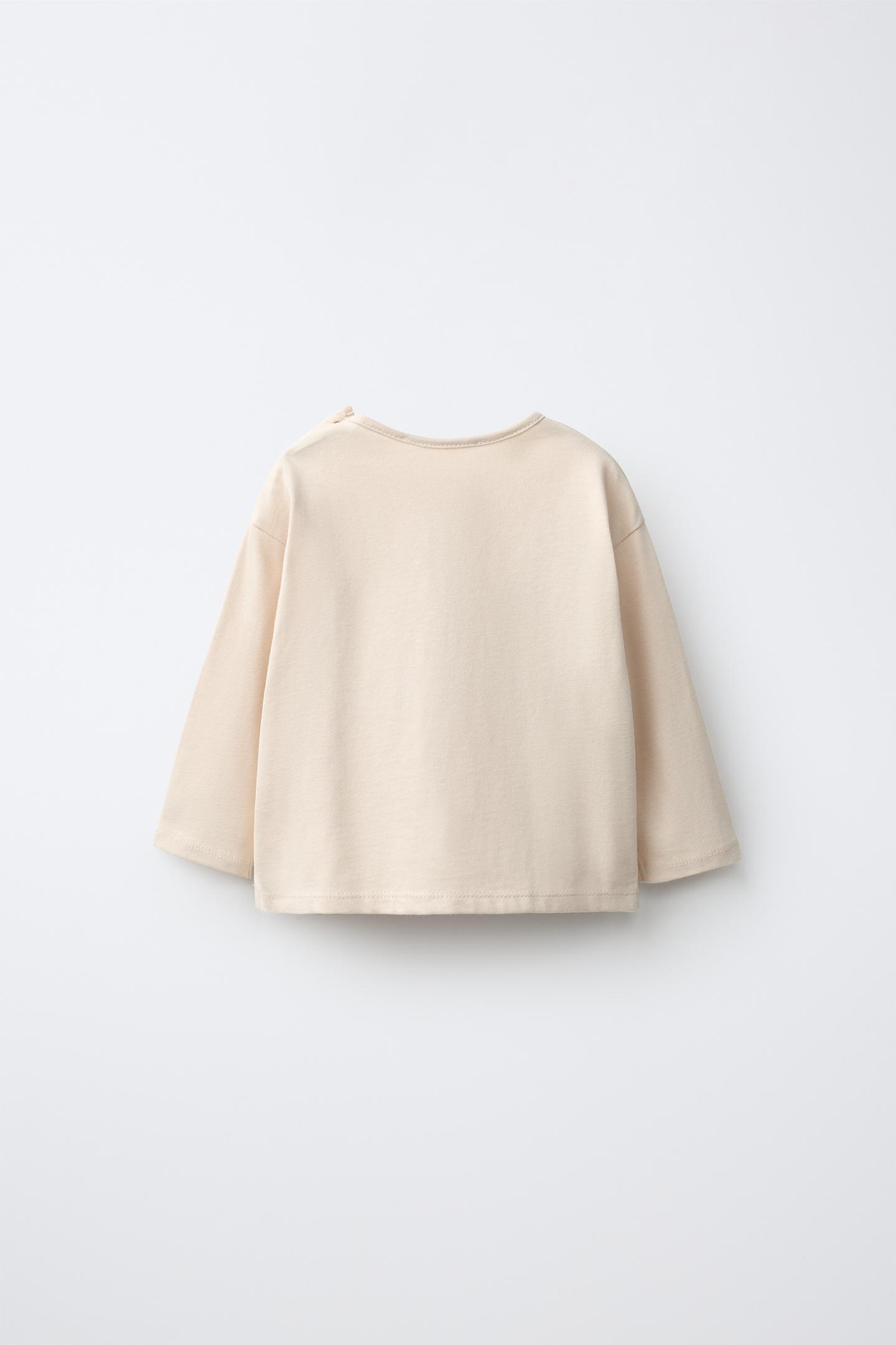 Детская футболка Zara Bear Print, цвет: Светлый бежевый — фото 2