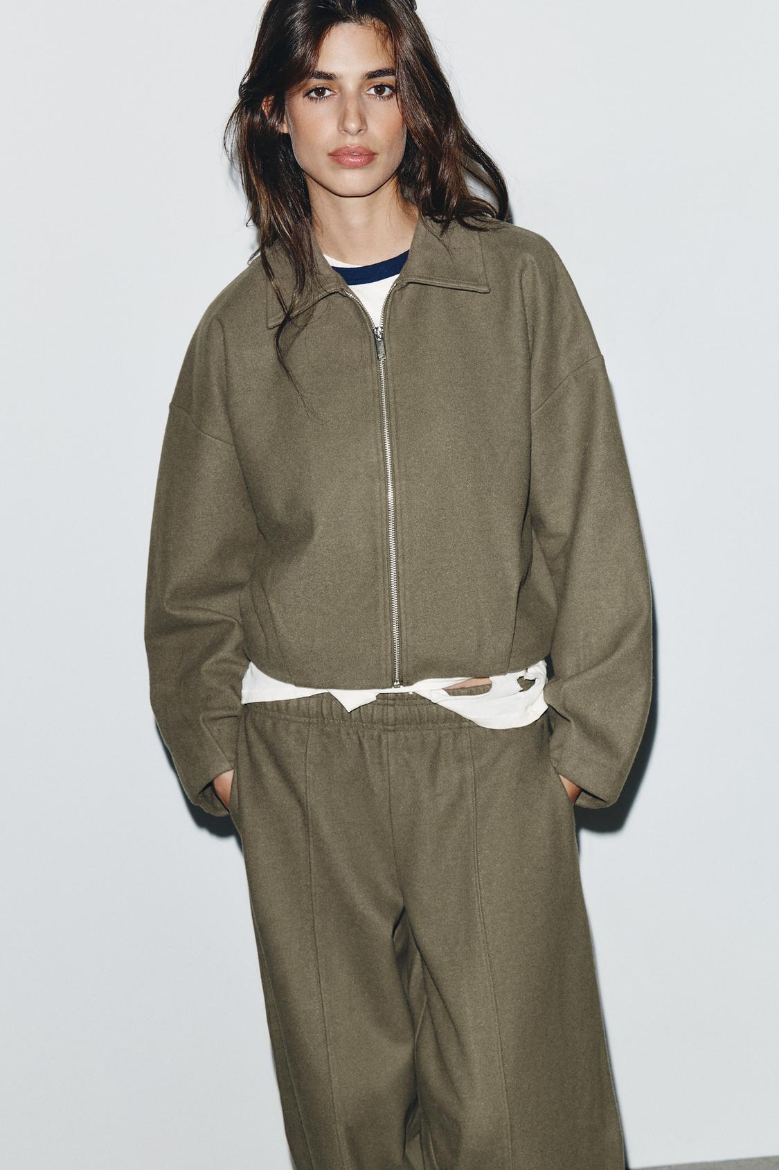 ZIPPERED SOFT BOMBER JACKET