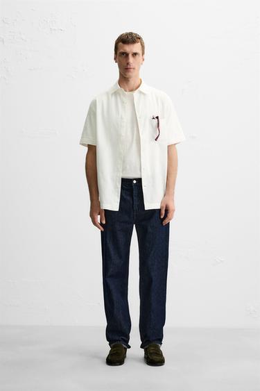 RELAXED FIT SHIRT - Oyster-white by Zara