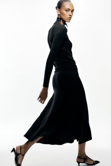 KNIT MIDI SKIRT - Black by Zara