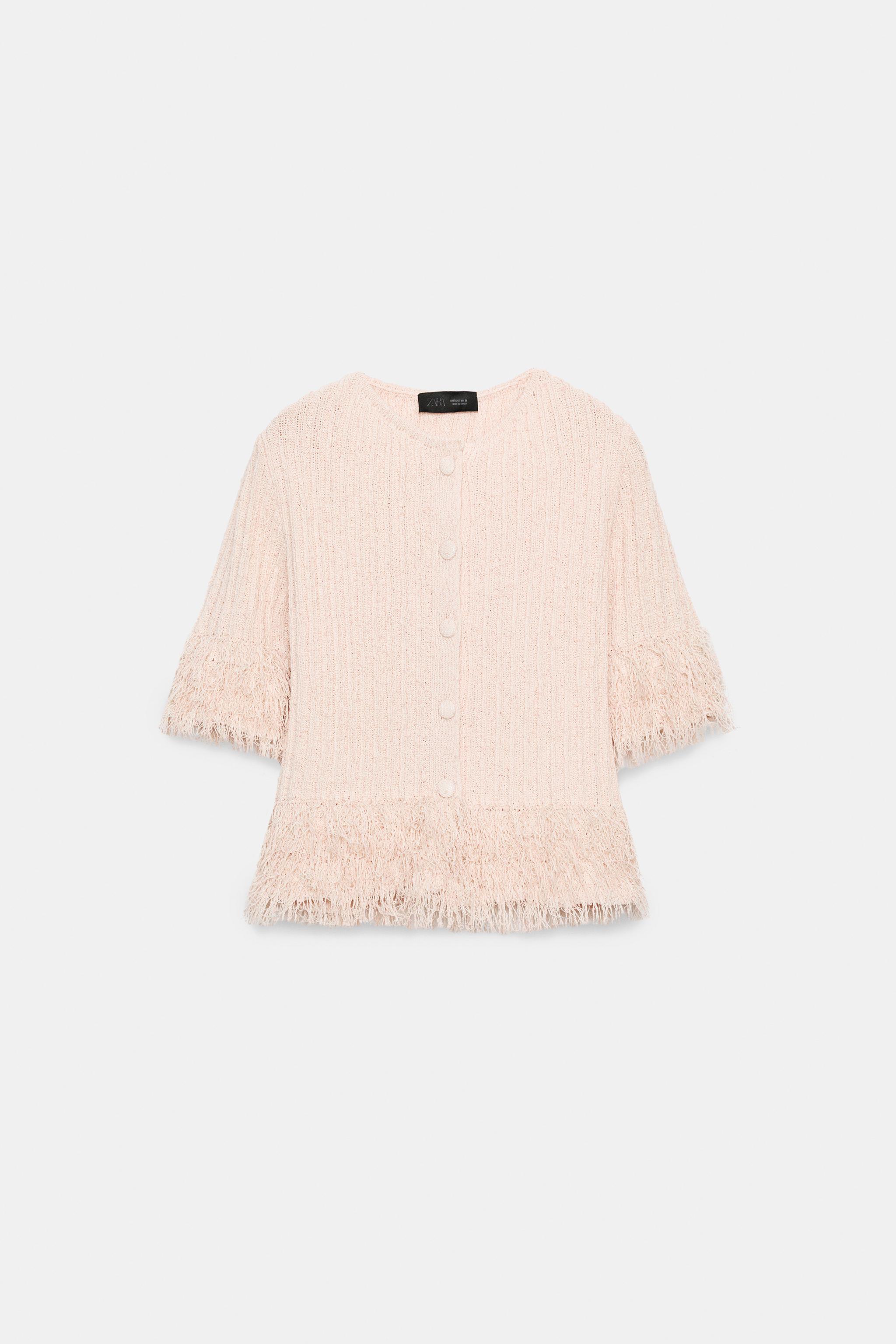 GILET EN MAILLE À FRANGES