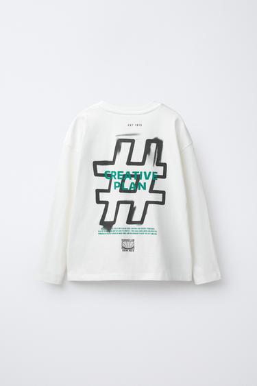 GRAFFITI TEXT T-SHIRT - Oyster-white by Zara - Image 1