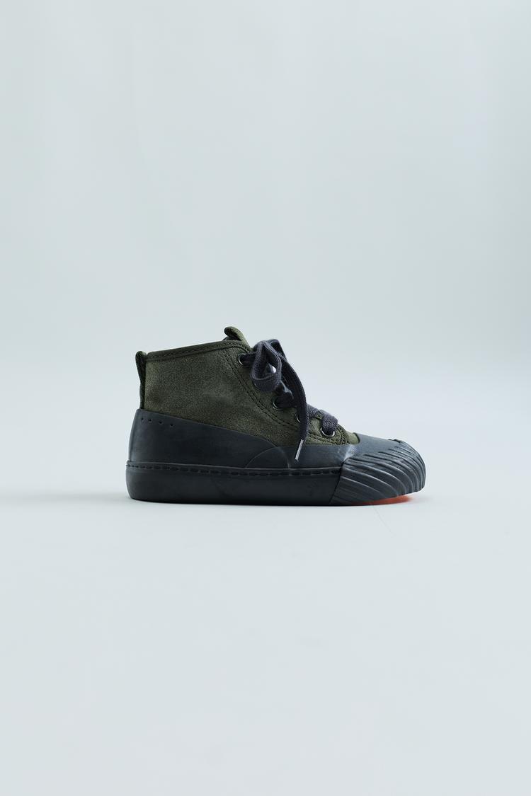 ZARA TIMELESS - ZAPATILLA BOTÍN PIEL SERRAJE