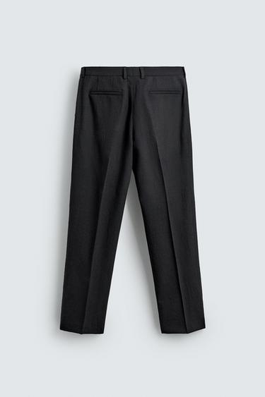 PANTALON DE COSTUME STRUCTURÉ EN 100% LAINE - Noir de Zara - Image 5