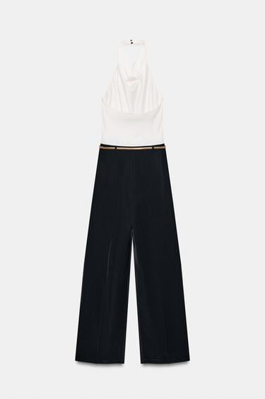 HALTERNECK JUMPSUIT WITH BELT - Dark navy by Zara - Image 10