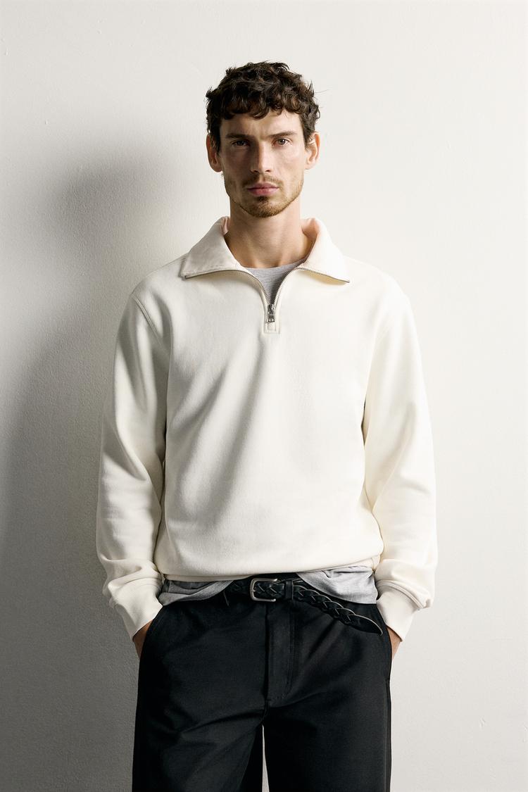 BASIC QUARTER-ZIP SWEATSHIRT