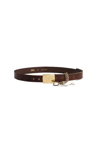 100% LEATHER LIMITED EDITION BELT - Brown by Zara