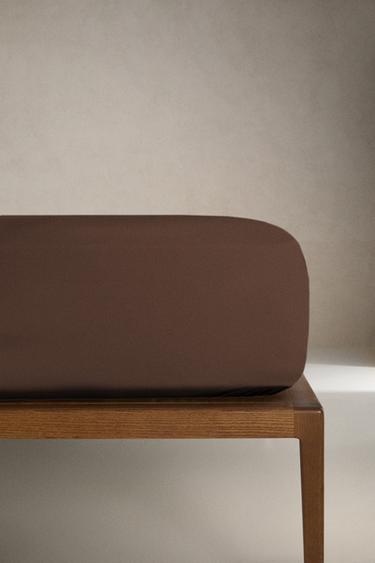 Zara PERCALE FITTED SHEET | 15.7" THICK (200 THREAD COUNT) - Chocolate