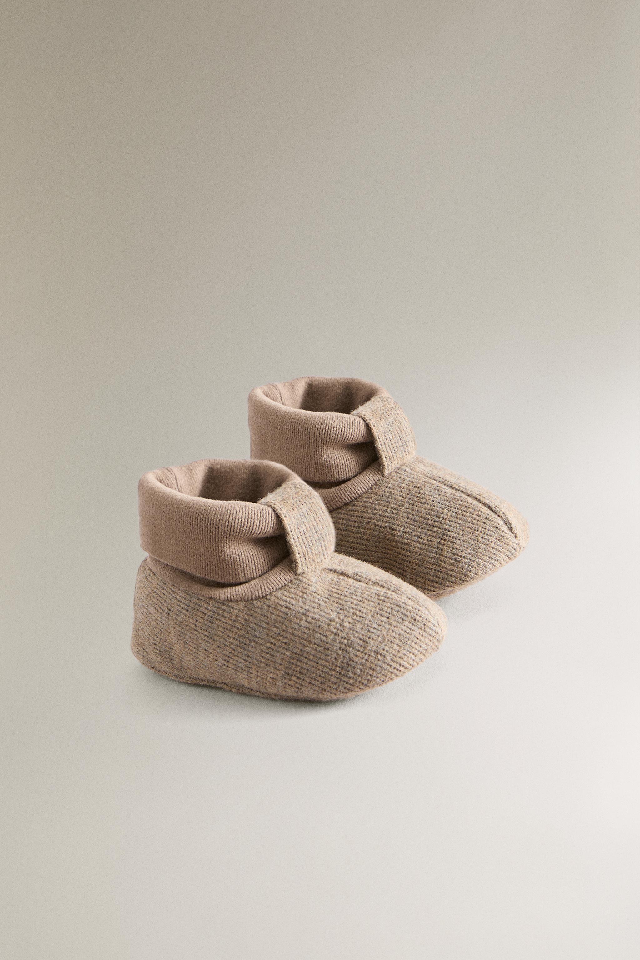 FABRIC BOOTIES — Brown