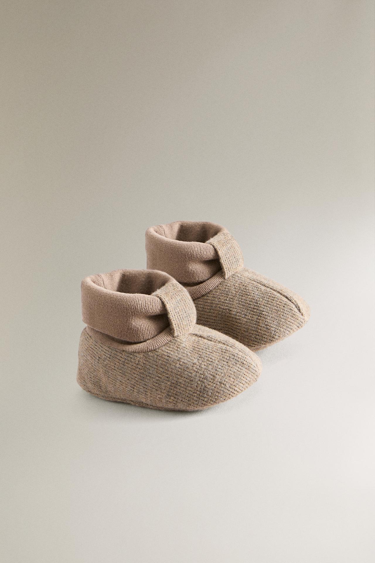 FABRIC BOOTIES — Brown