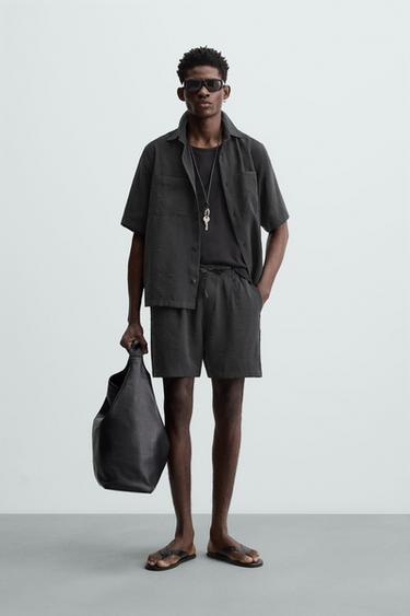 Zara SHORT REGULAR FIT SHORTS - Black