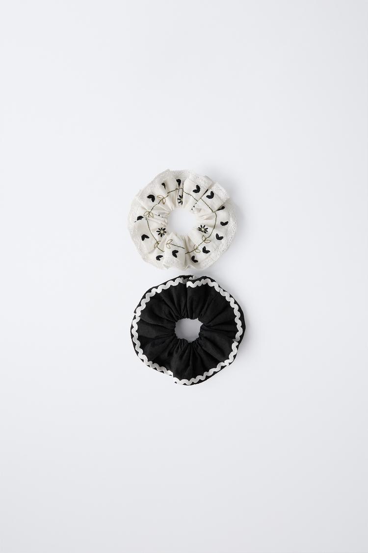 レース＆ウェーブヘアゴム 2個セット - エクリュ | ZARA Japan / 日本 