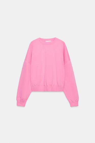 BASIC PLUSH SWEATSHIRT - Pink by Zara