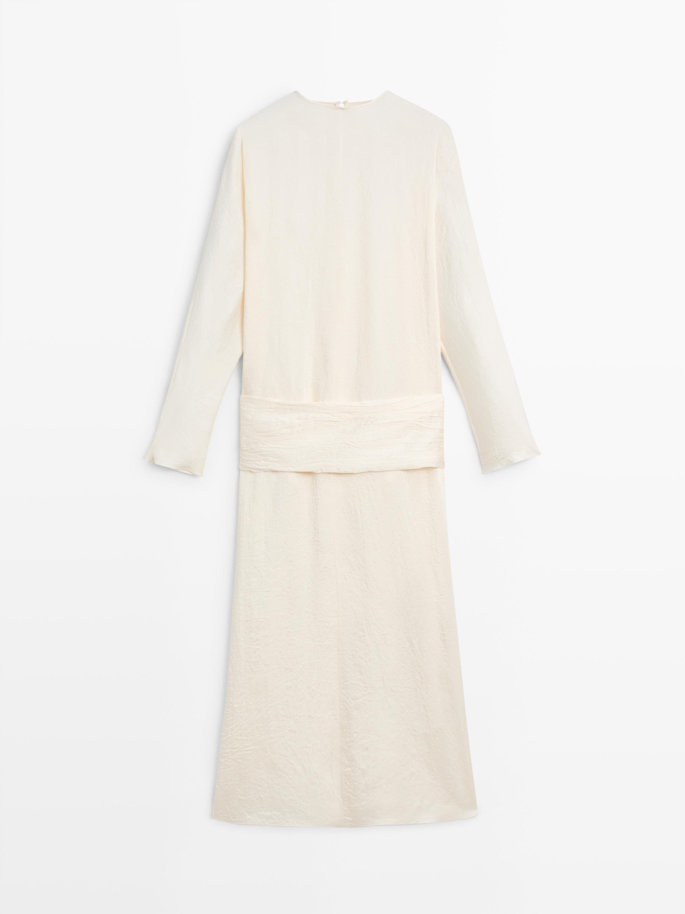 Midi dress with sash belt - STUDIO