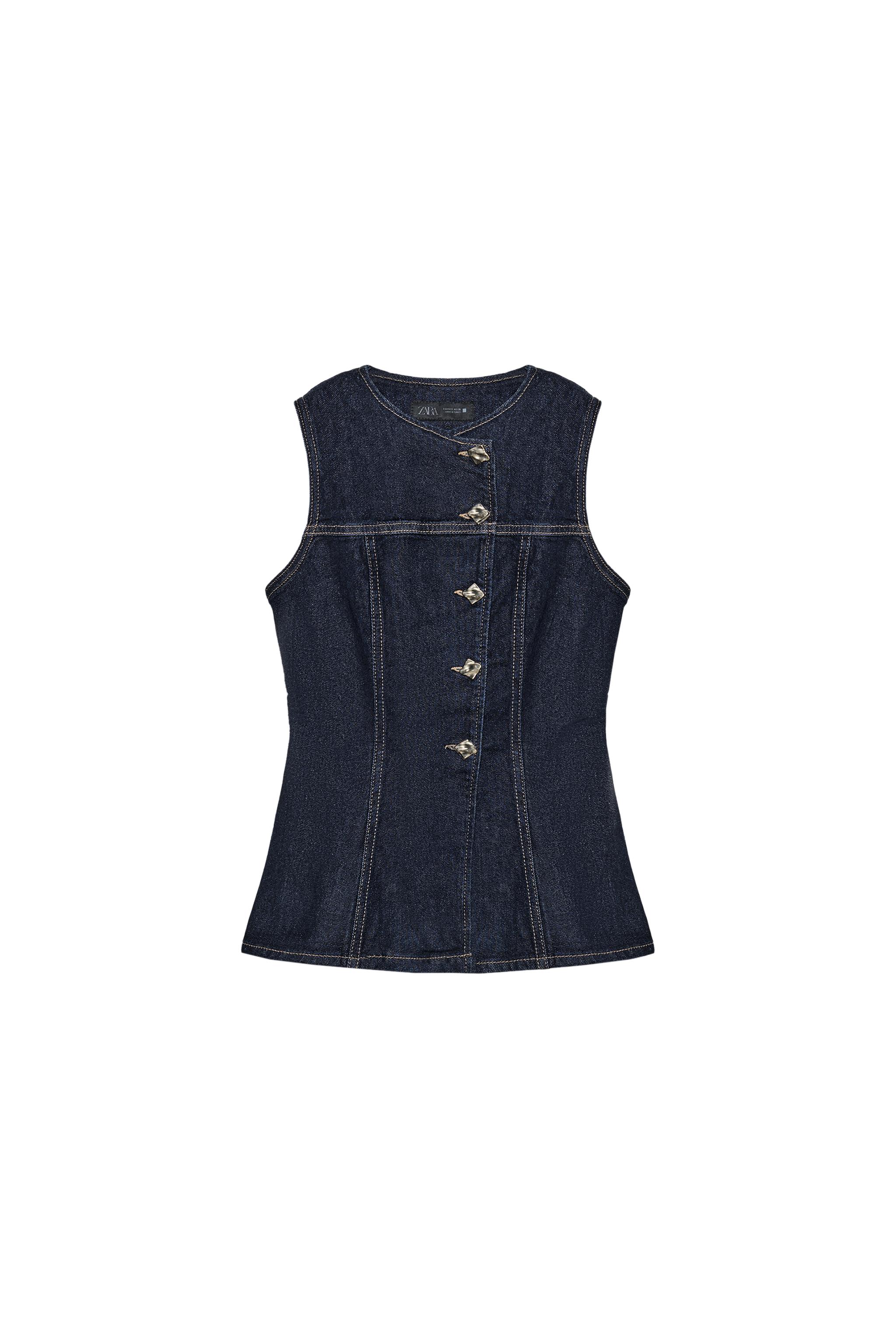 Z1975 TAILORED DENIM VEST - Blue | ZARA United States