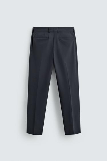 NON-IRON TECHNICAL SUIT TROUSERS - Navy blue by Zara - Image 7