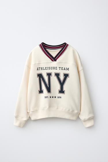 SWEATSHIRT VARSITY COM MENSAGEM - Cru da Zara - Imagem 0