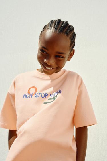 SLOGAN PRINT T-SHIRT - Orange by Zara