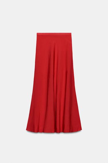 LONG KNIT SKIRT - Mid-red by Zara - Image 10